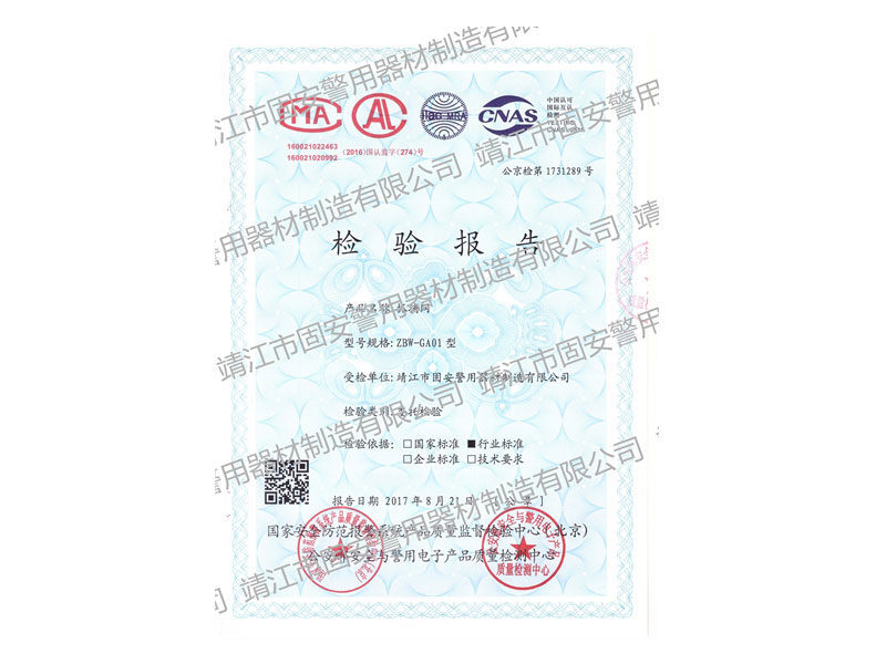 單發(fā)網槍檢測報告